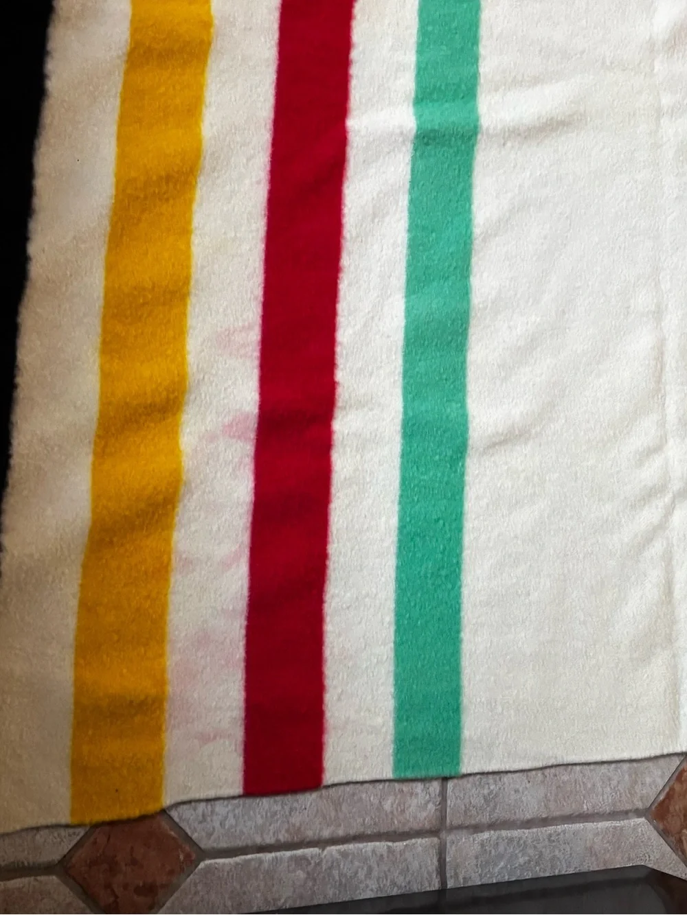 HUDSON BAY ENGLAND Multicolor Stripes 4 Points Full WOOL BLANKET-82x65u